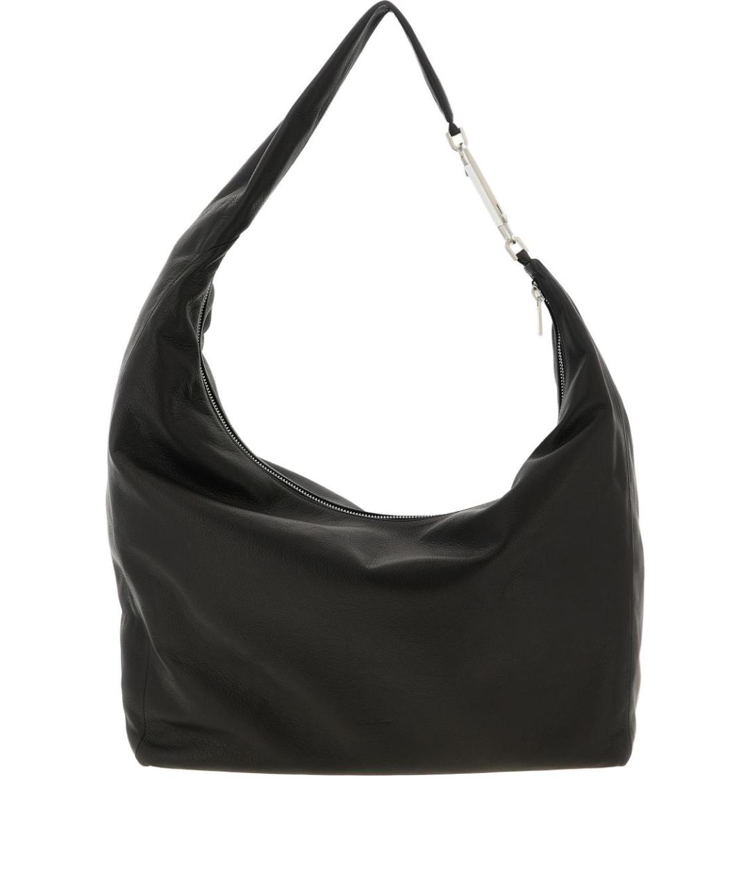 RICK OWENS Черная кожаная сумка через плечо, фото 1