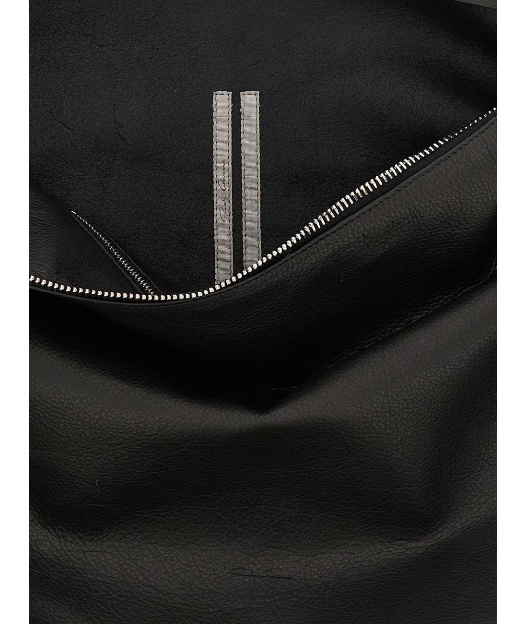 RICK OWENS Черная кожаная сумка через плечо, фото 4