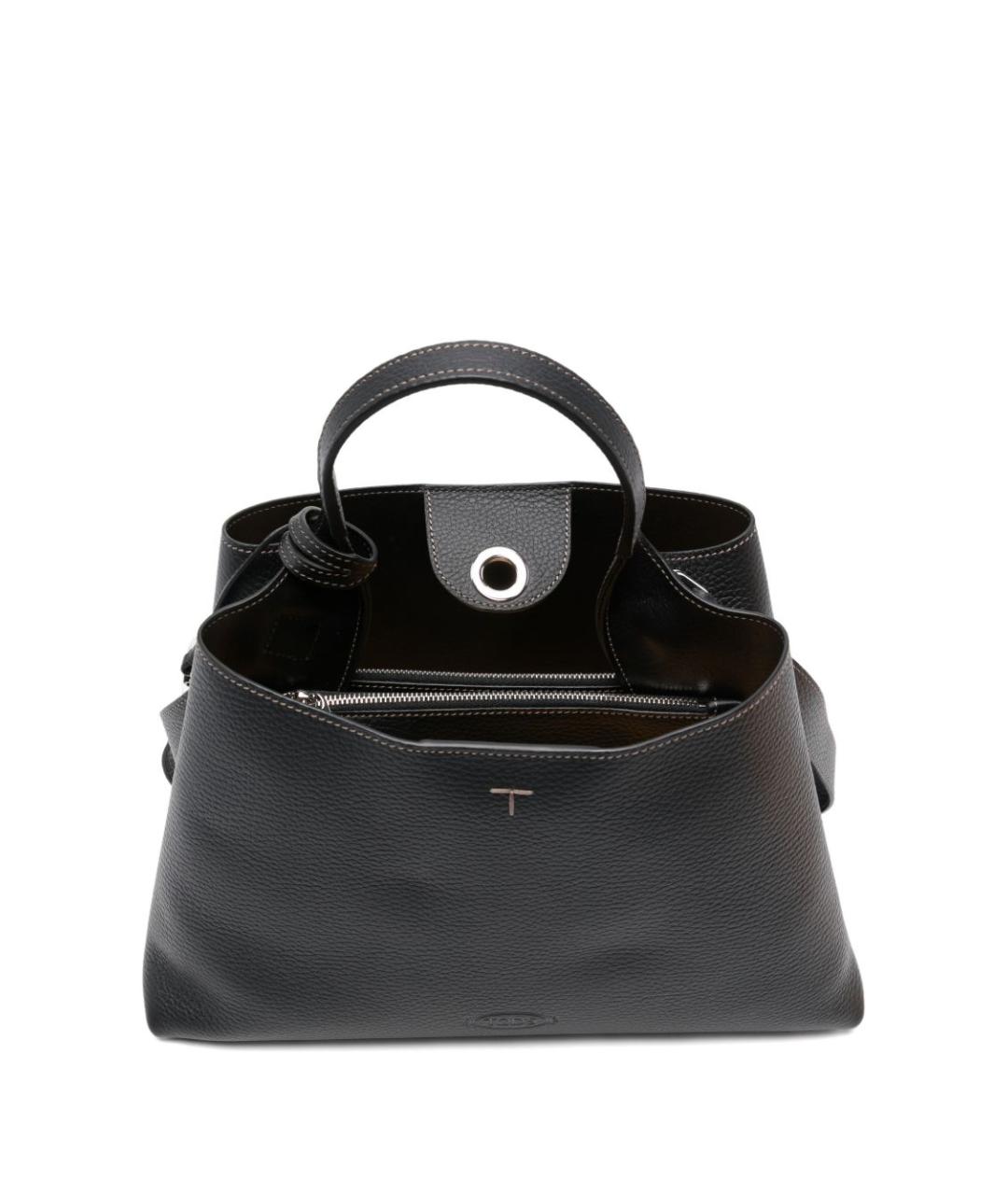 TOD'S Черная кожаная сумка тоут, фото 2
