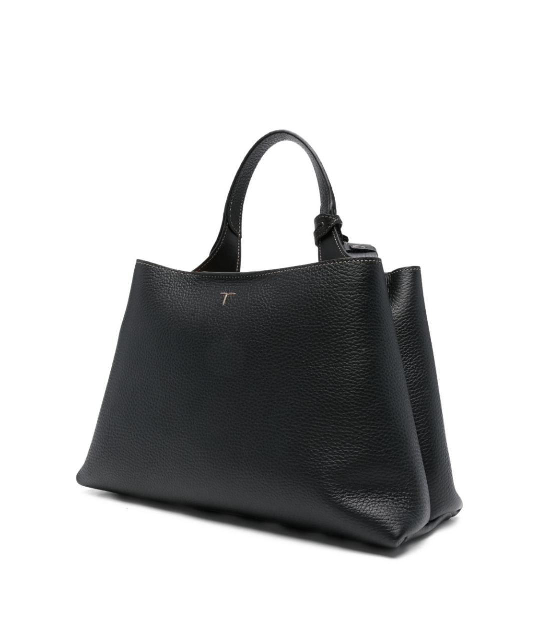 TOD'S Черная кожаная сумка тоут, фото 4