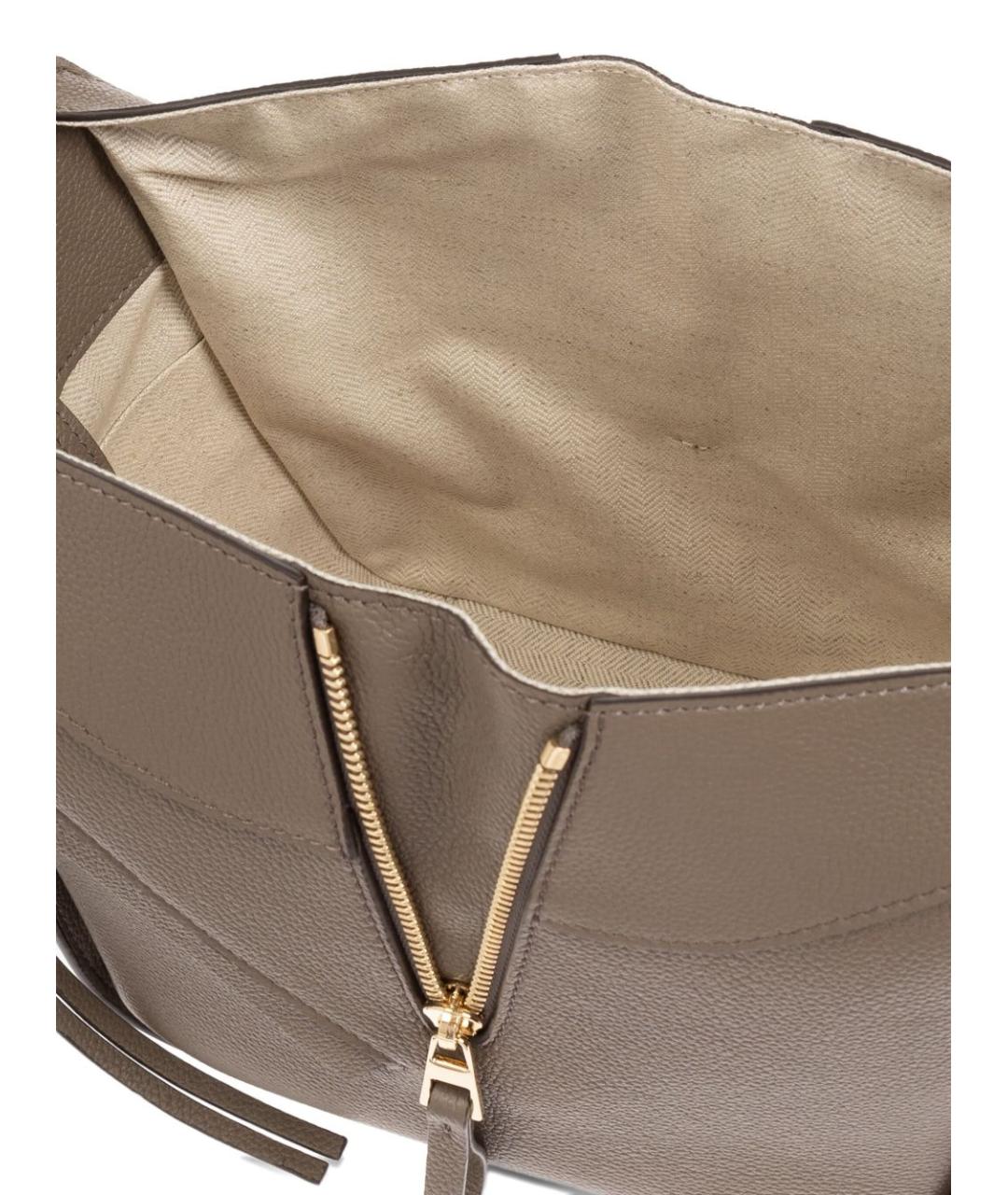 LOEWE Бежевая кожаная сумка тоут, фото 3