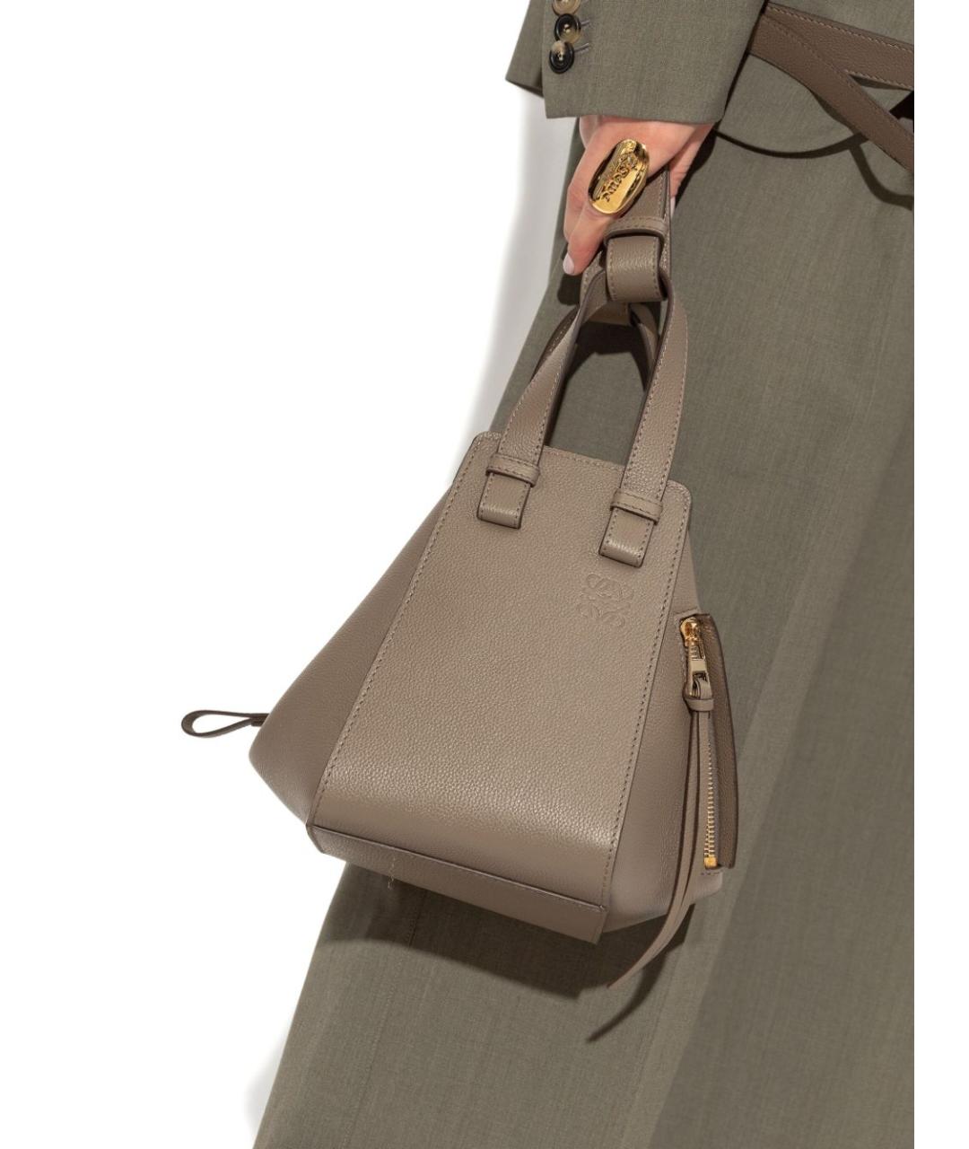 LOEWE Бежевая кожаная сумка тоут, фото 2