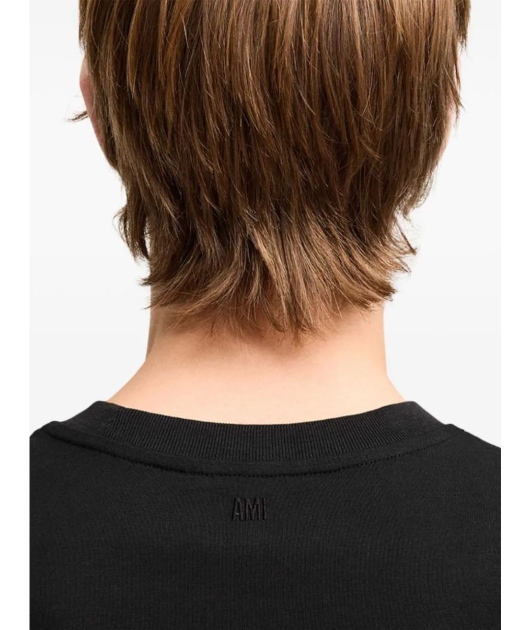Ami Paris Черная хлопковая футболка, фото 5