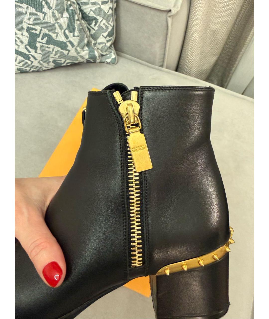 ALEXANDER MCQUEEN Черные кожаные ботильоны, фото 5