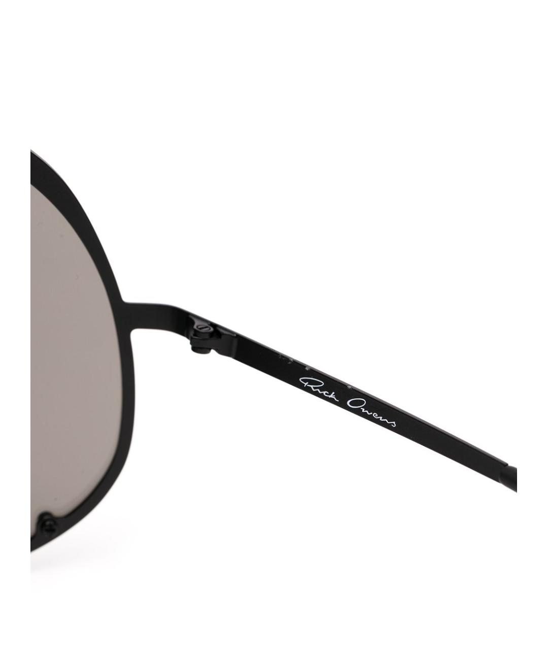 RICK OWENS Черные металлические солнцезащитные очки, фото 3