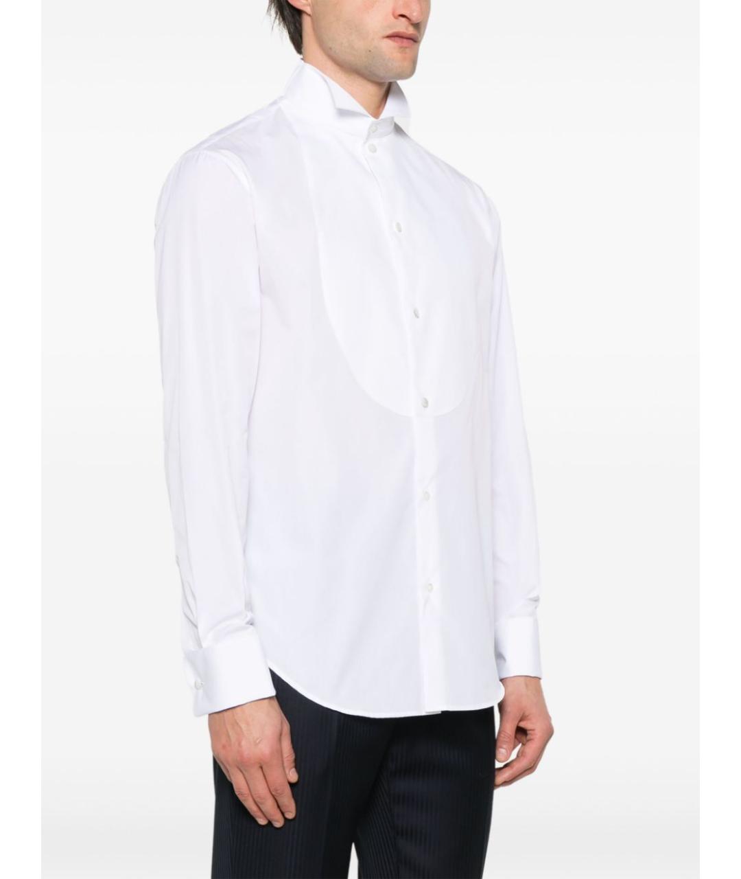 EMPORIO ARMANI Белая хлопковая классическая рубашка, фото 5