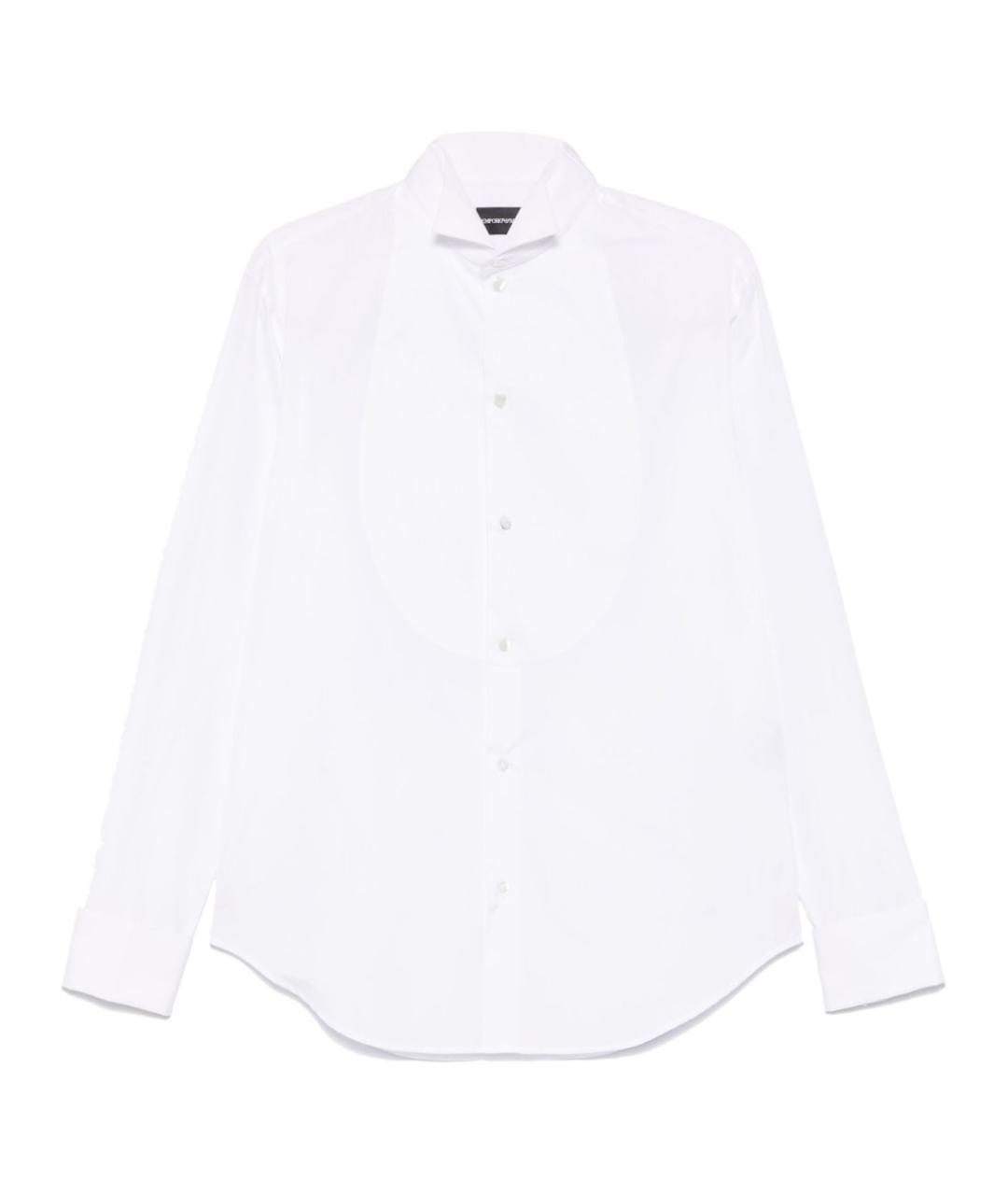 EMPORIO ARMANI Белая хлопковая классическая рубашка, фото 1