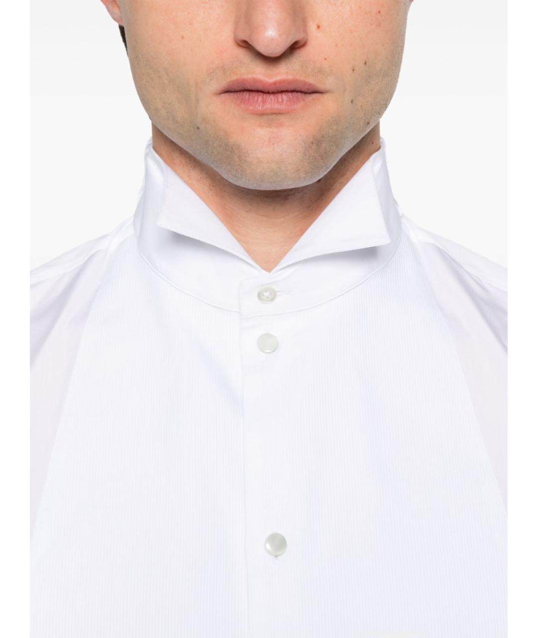 EMPORIO ARMANI Белая хлопковая классическая рубашка, фото 4