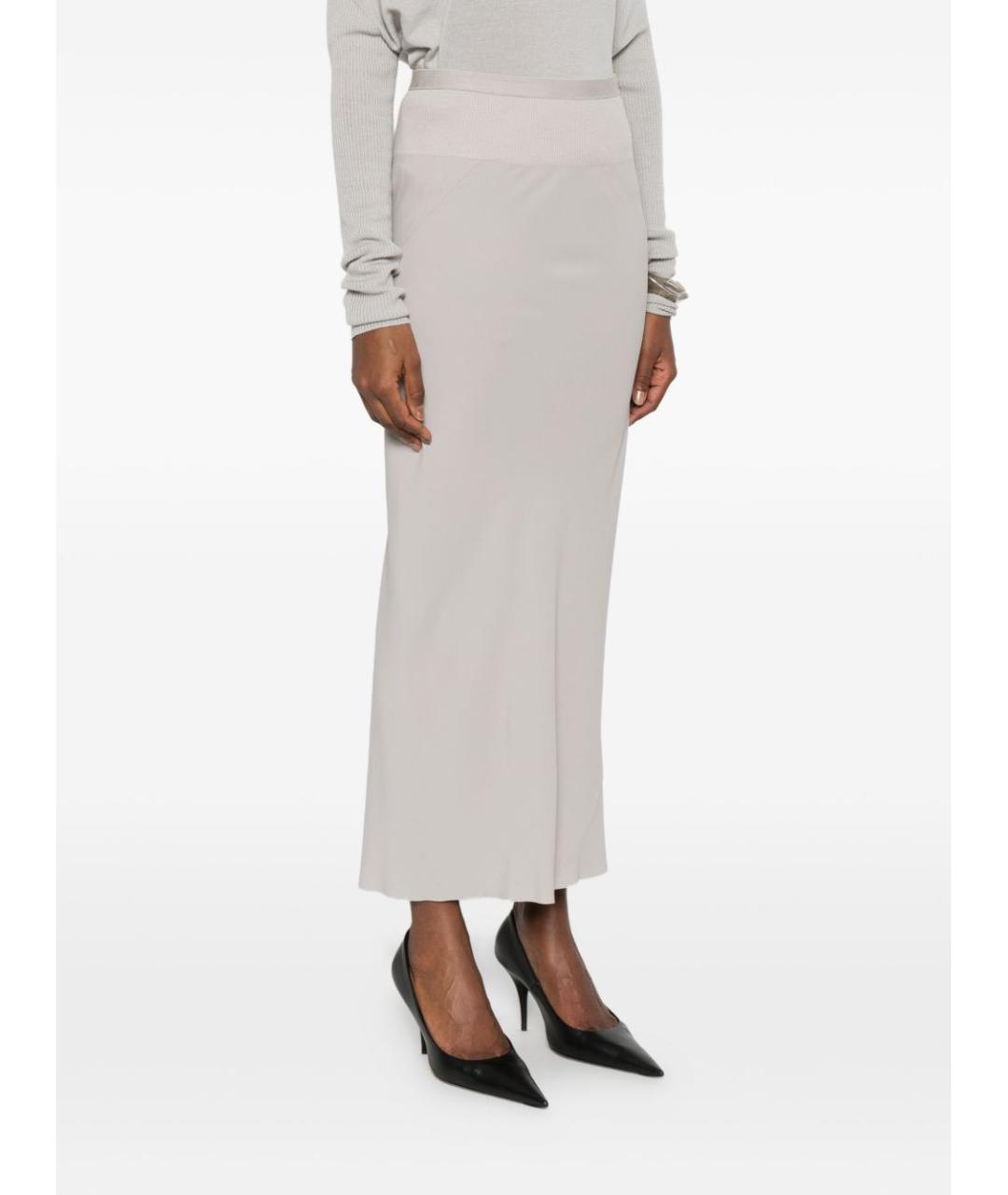 RICK OWENS Бежевая хлопковая юбка миди, фото 5