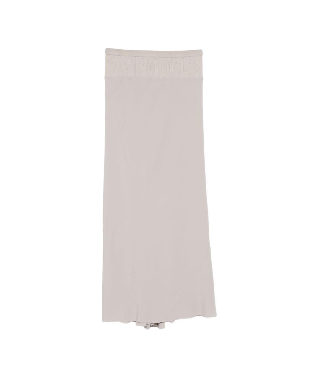 RICK OWENS Бежевая хлопковая юбка миди, фото 1