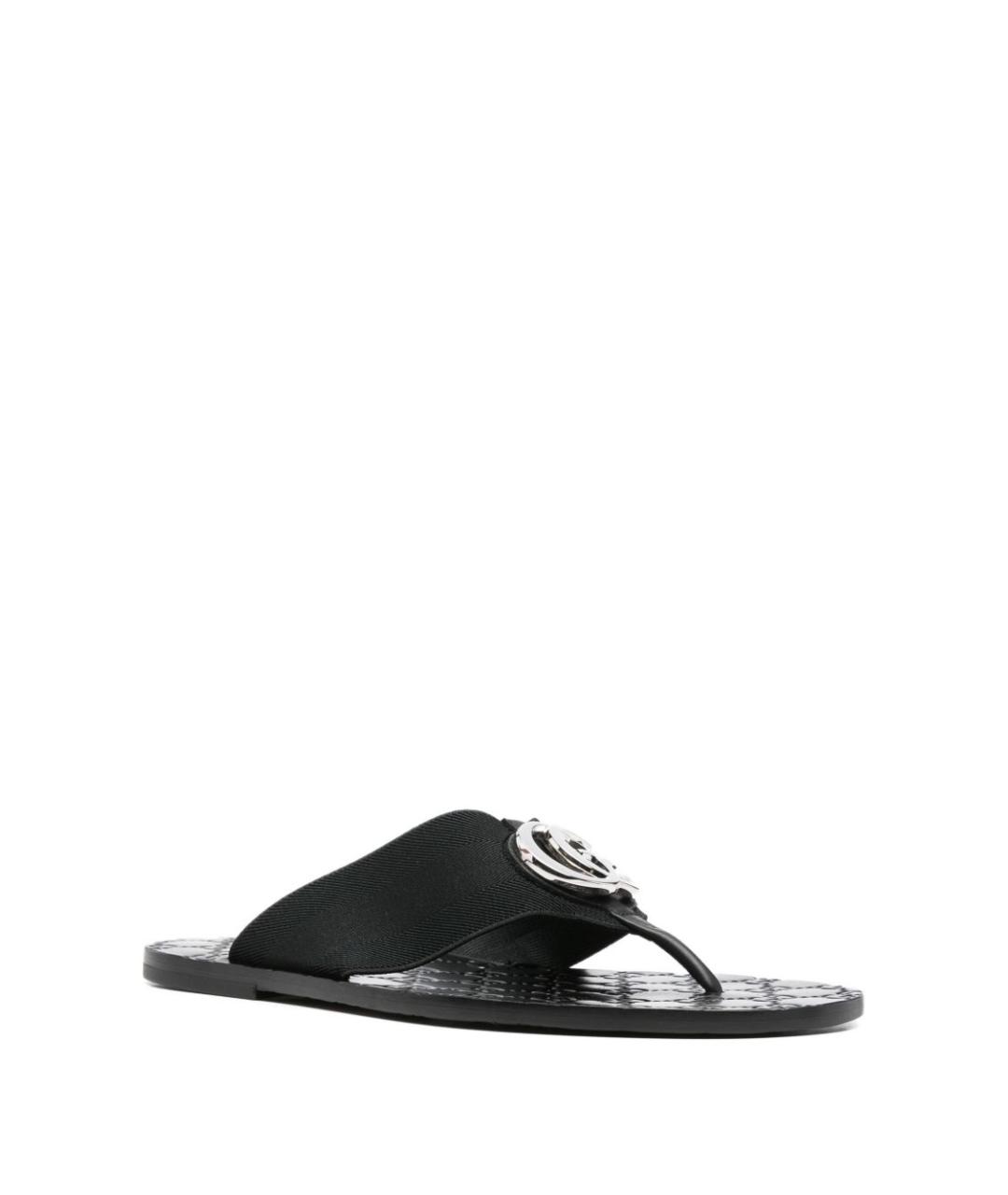 GUCCI Черные синтетические шлепанцы, фото 4