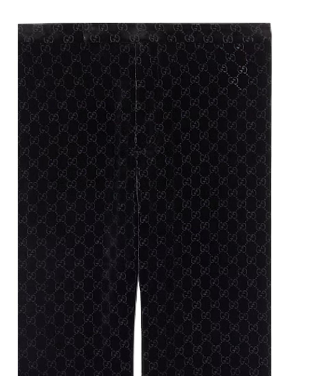 GUCCI Черные вискозные повседневные брюки, фото 2