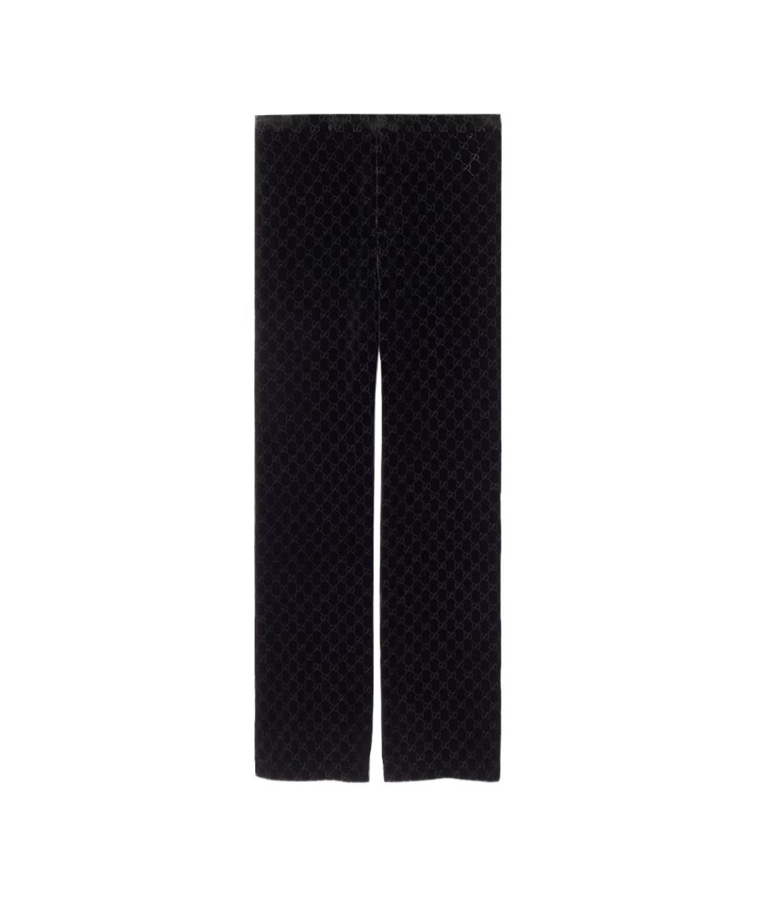 GUCCI Черные вискозные повседневные брюки, фото 1