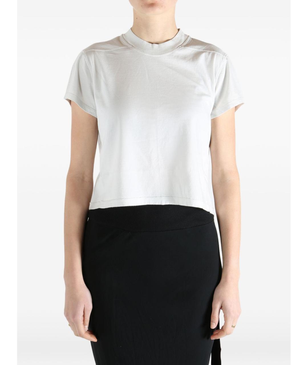 RICK OWENS DRKSHDW Белая хлопковая футболка, фото 2