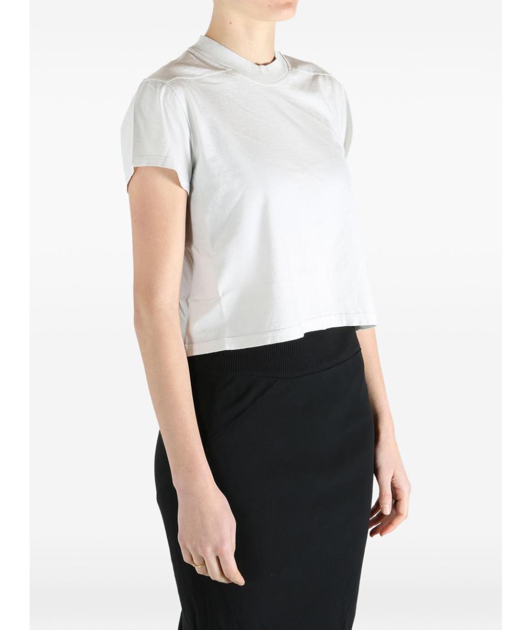 RICK OWENS DRKSHDW Белая хлопковая футболка, фото 3