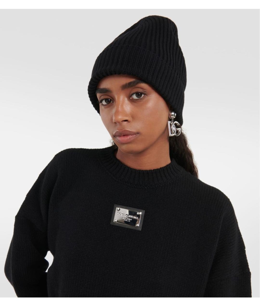 DOLCE&GABBANA Черная кашемировая шапка, фото 2