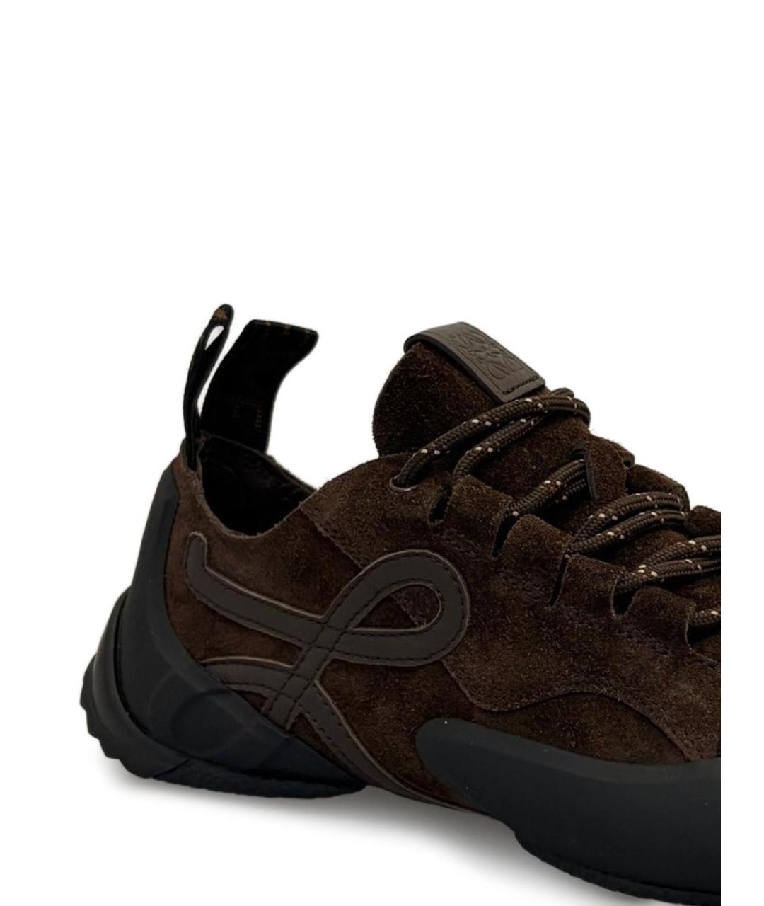 LOEWE Коричневые замшевые кроссовки, фото 2