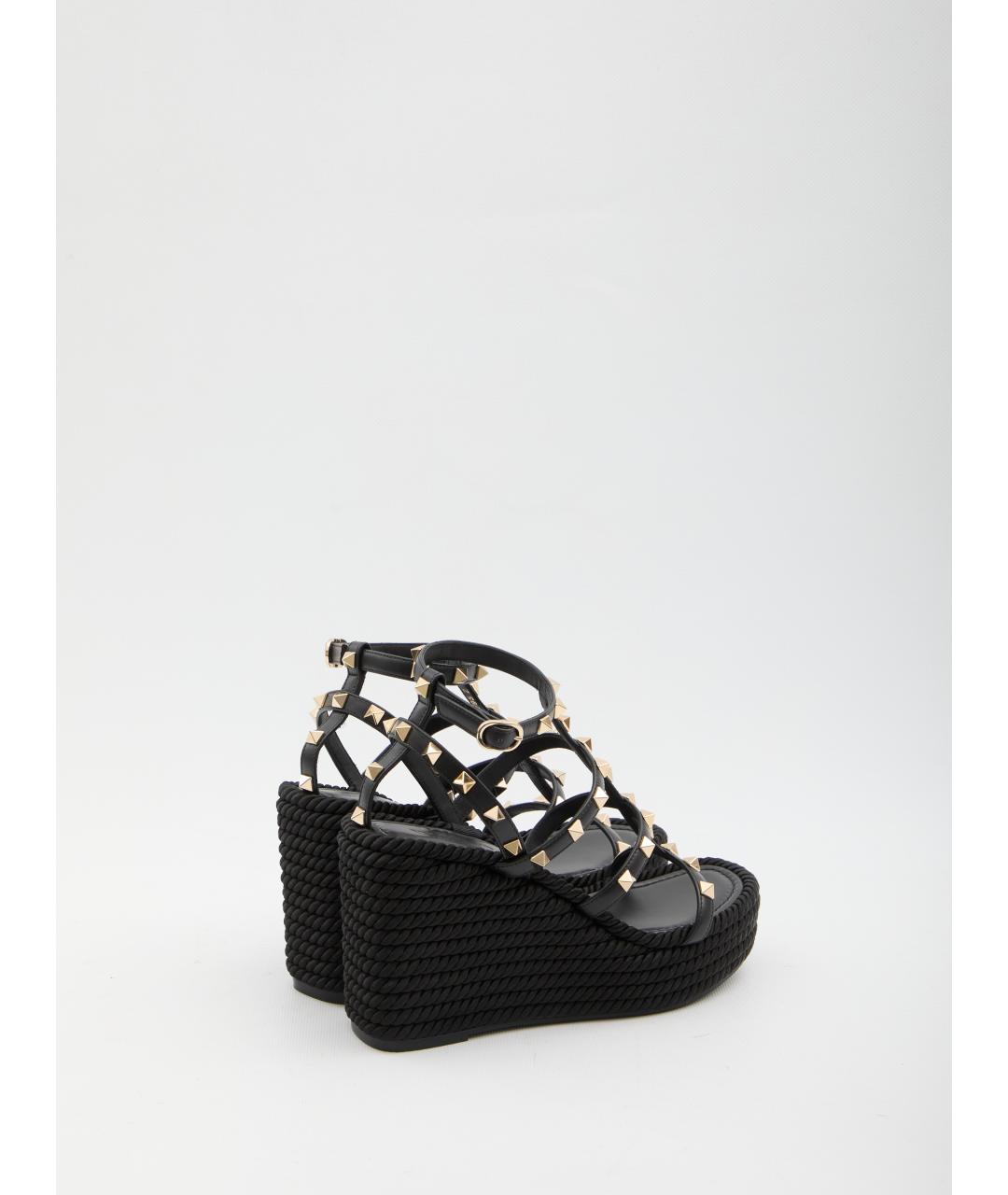 VALENTINO Черные кожаные босоножки, фото 3