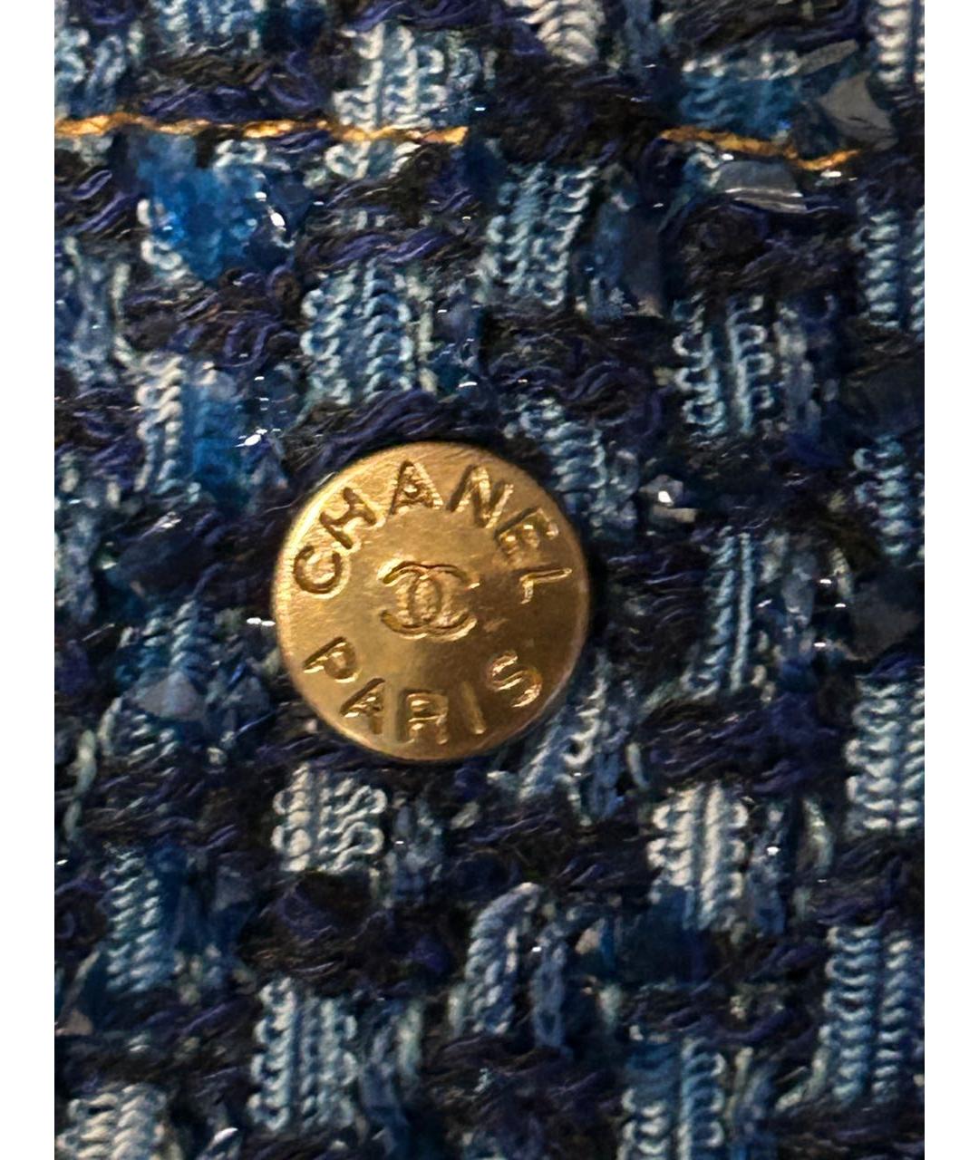 CHANEL Голубой хлопковый жакет/пиджак, фото 7