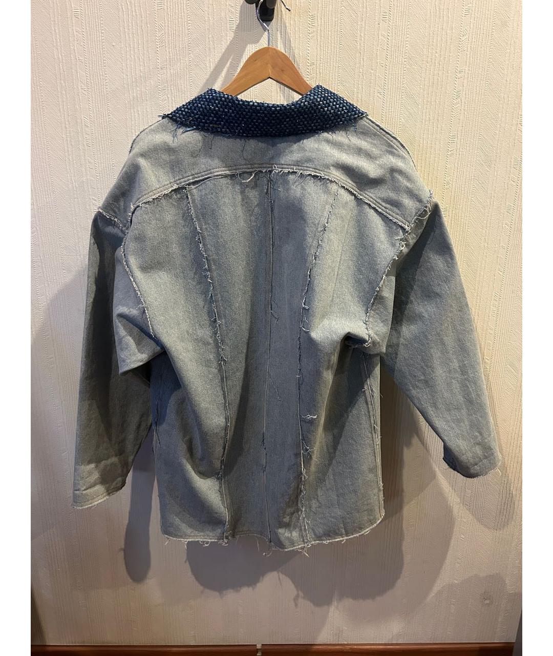 CHANEL Голубой хлопковый жакет/пиджак, фото 2