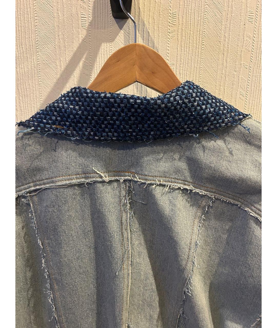 CHANEL Голубой хлопковый жакет/пиджак, фото 4