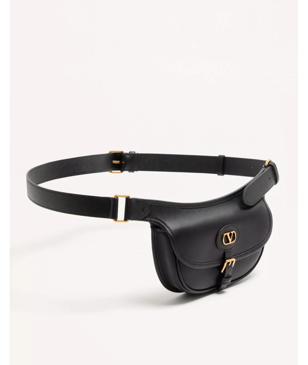 VALENTINO Черная кожаная поясная сумка, фото 5