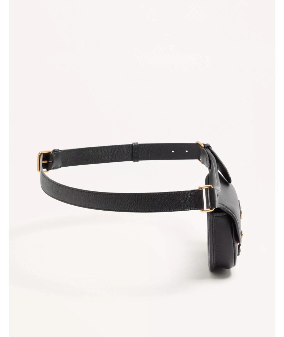 VALENTINO Черная кожаная поясная сумка, фото 2