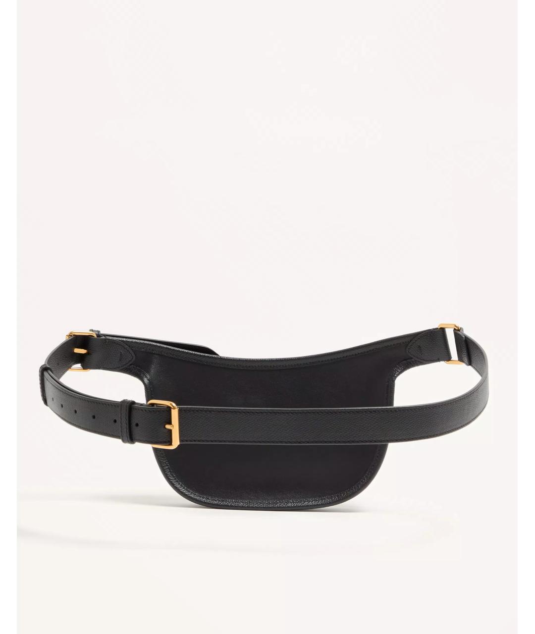 VALENTINO Черная кожаная поясная сумка, фото 3