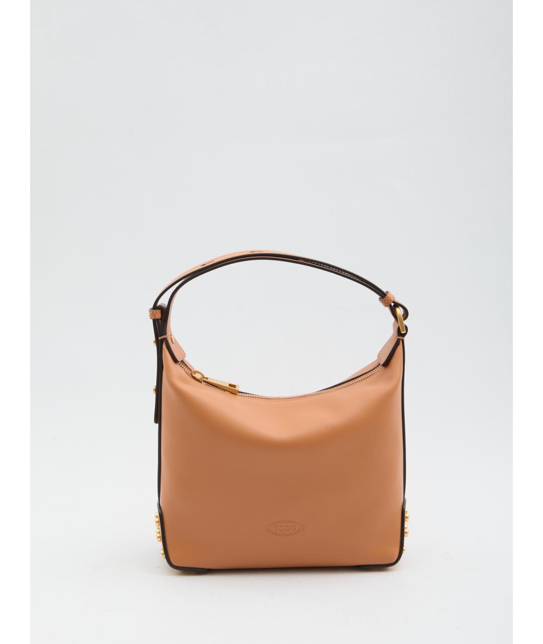 TOD'S Бежевая кожаная сумка через плечо, фото 5