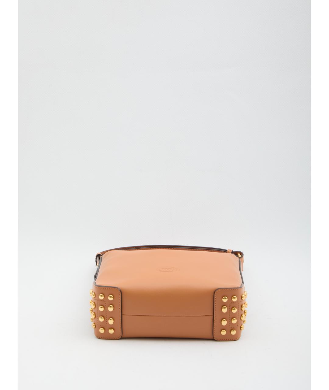 TOD'S Бежевая кожаная сумка через плечо, фото 3
