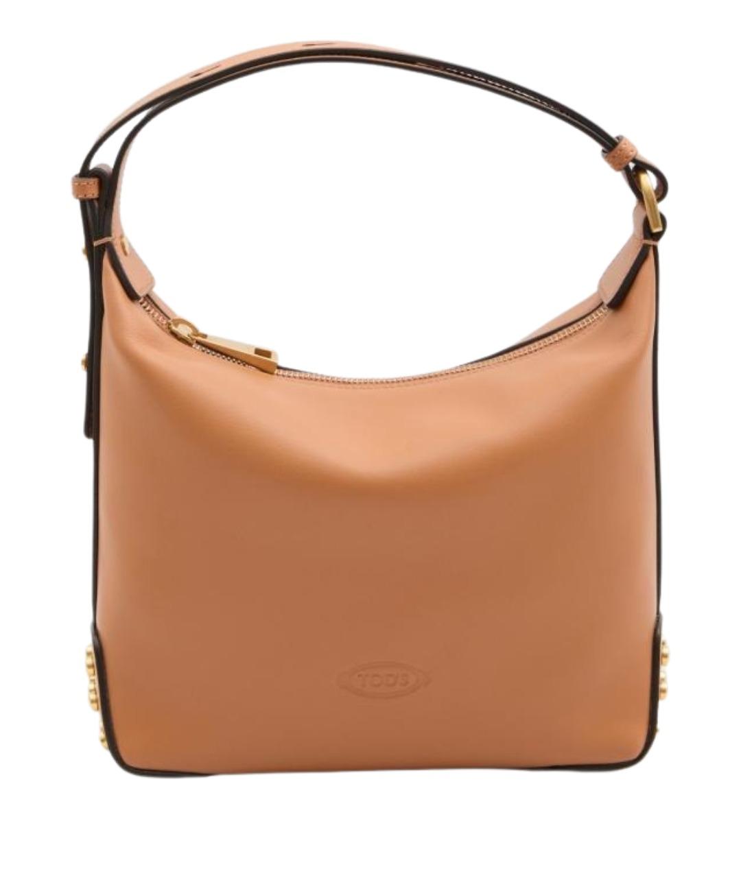 TOD'S Бежевая кожаная сумка через плечо, фото 1
