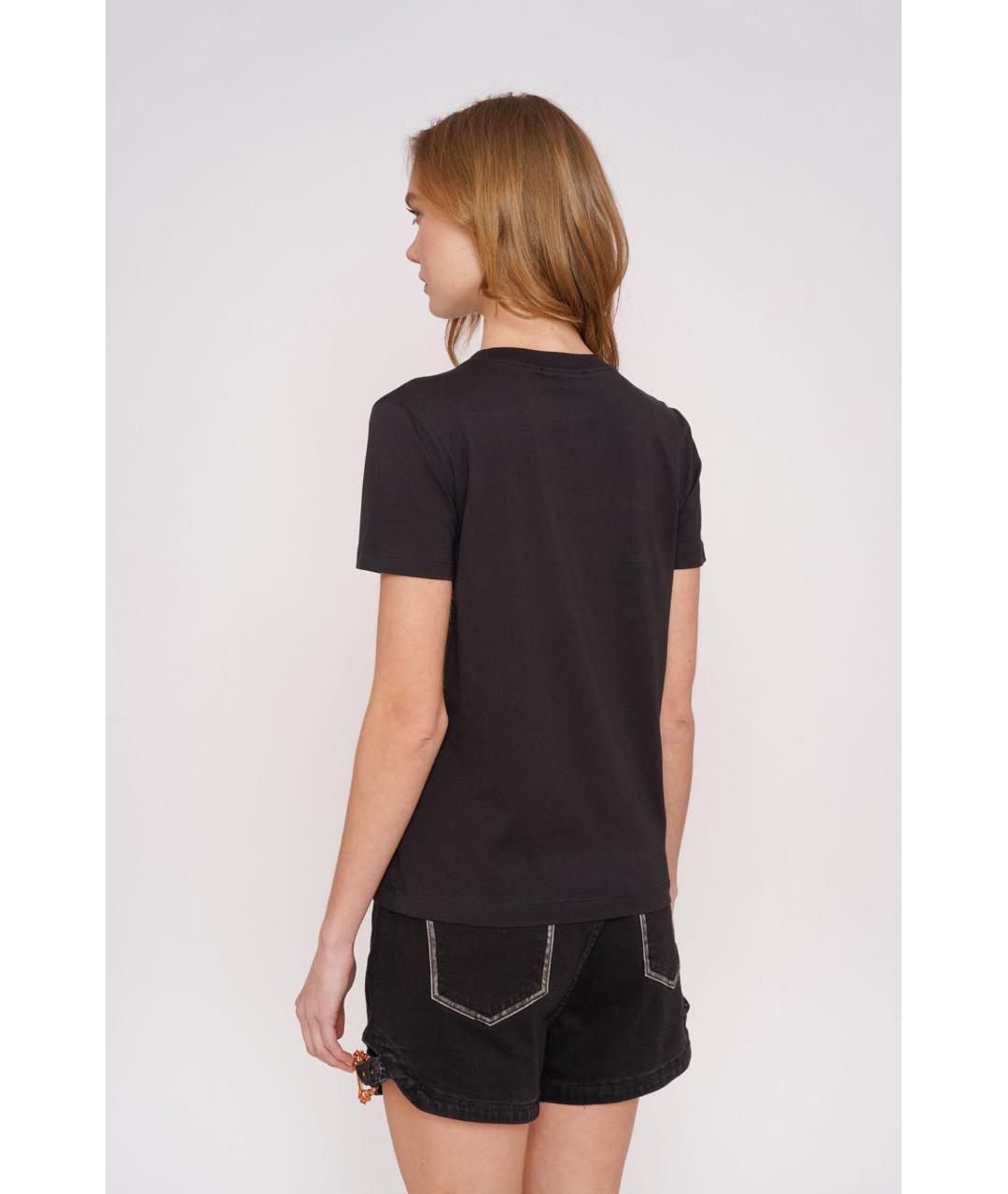 VERSACE JEANS COUTURE Черная хлопковая футболка, фото 2