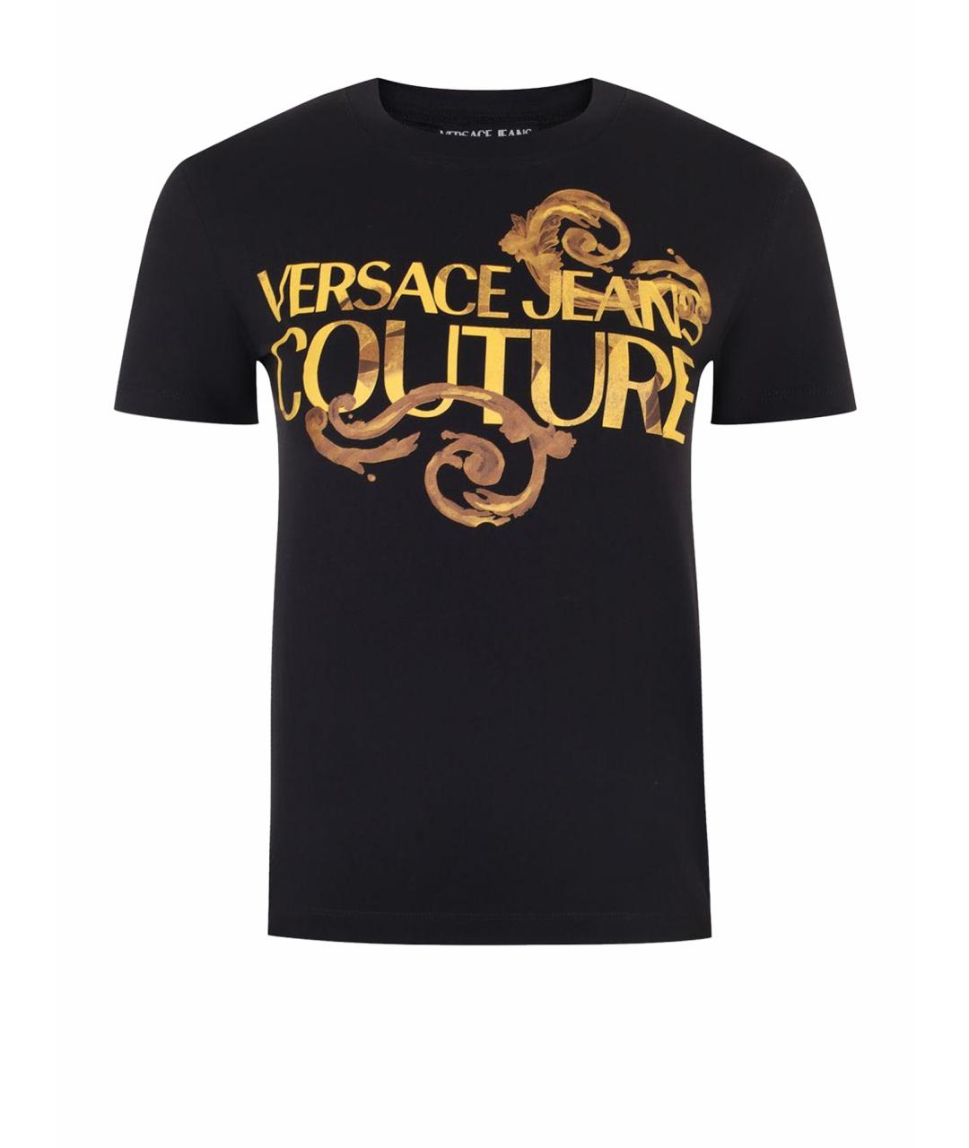 VERSACE JEANS COUTURE Черная хлопковая футболка, фото 1