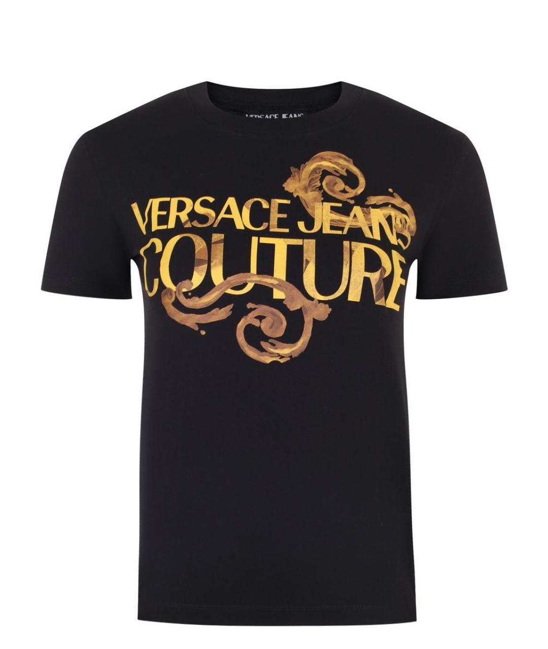 VERSACE JEANS COUTURE Черная хлопковая футболка, фото 5