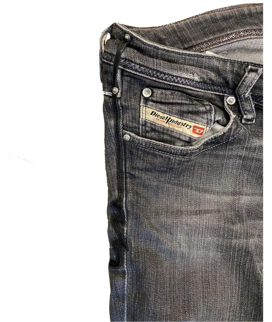 DIESEL Серые хлопковые прямые джинсы, фото 2