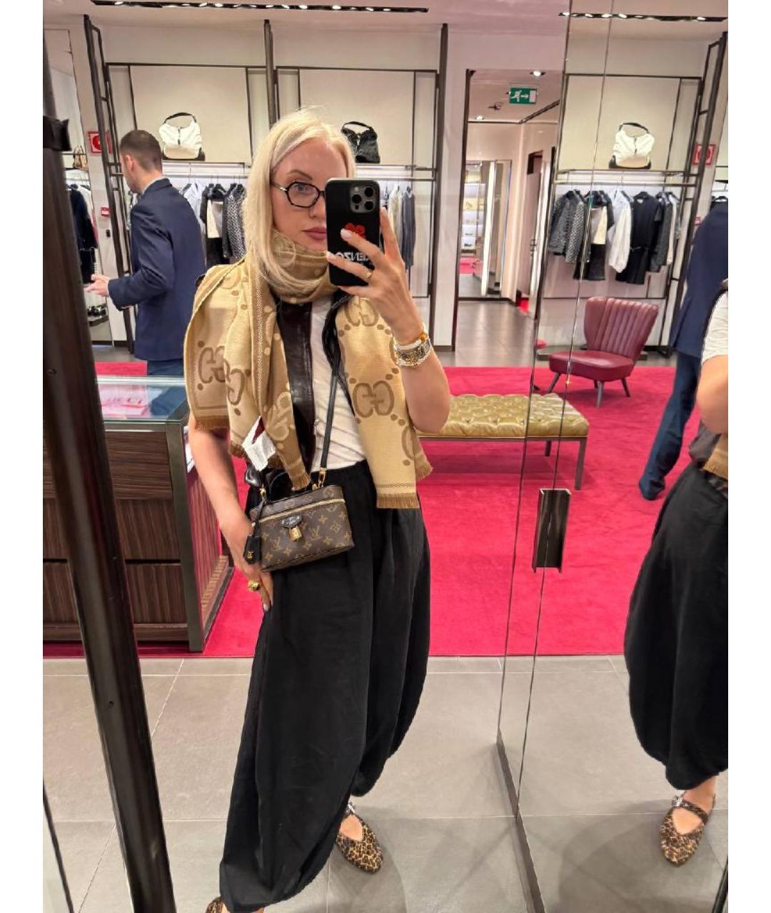 GUCCI Бежевый шарф, фото 3