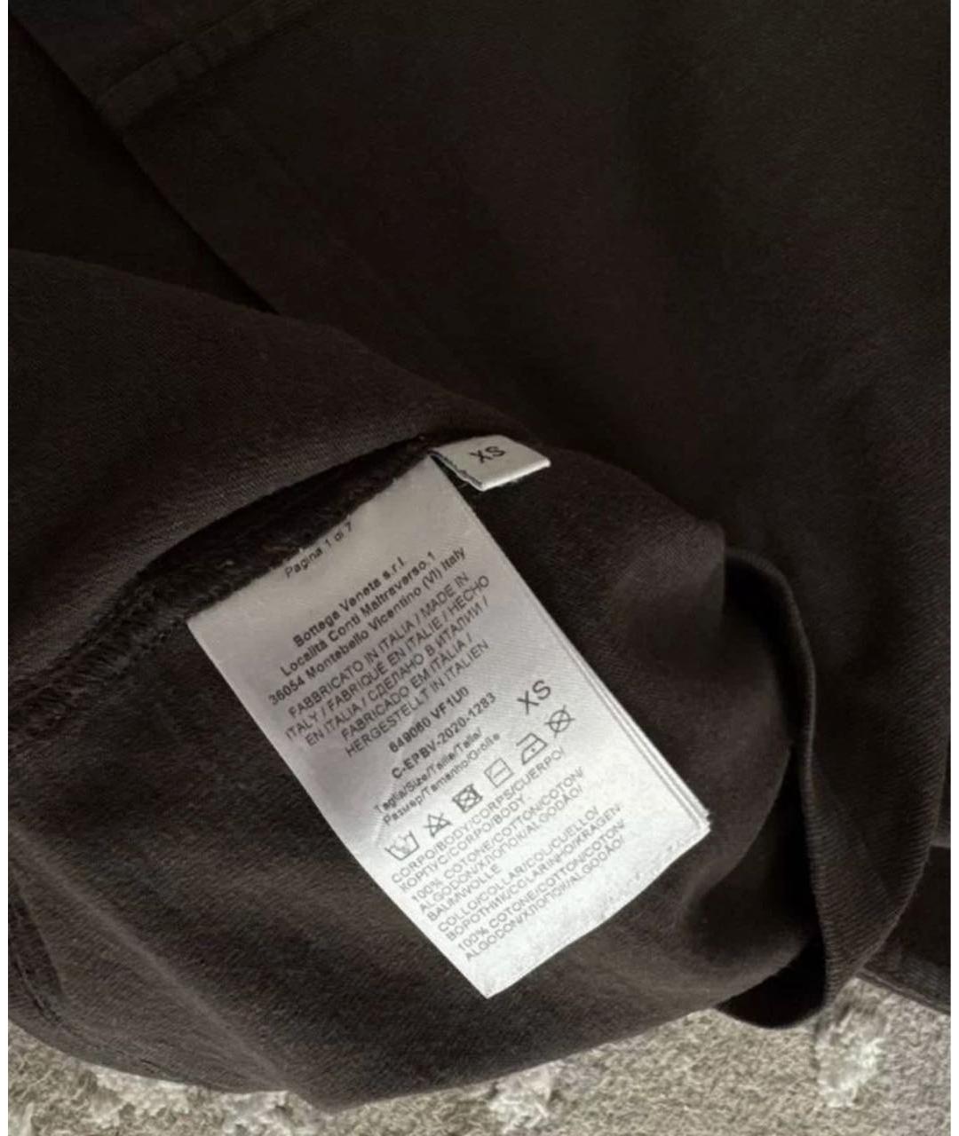 BOTTEGA VENETA Коричневая хлопковая футболка, фото 7