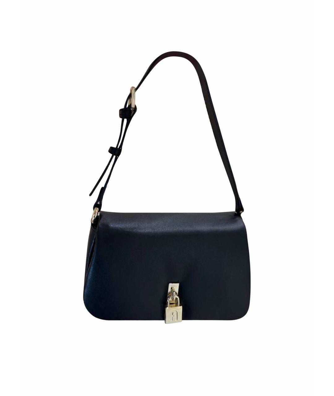 FURLA Черная кожаная сумка через плечо, фото 1