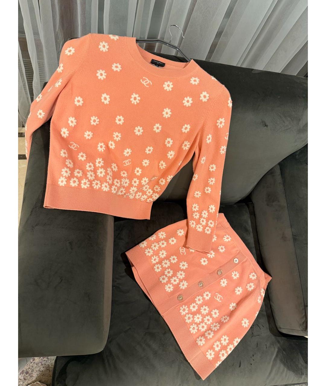 CHANEL Коралловая кашемировая юбка мини, фото 6