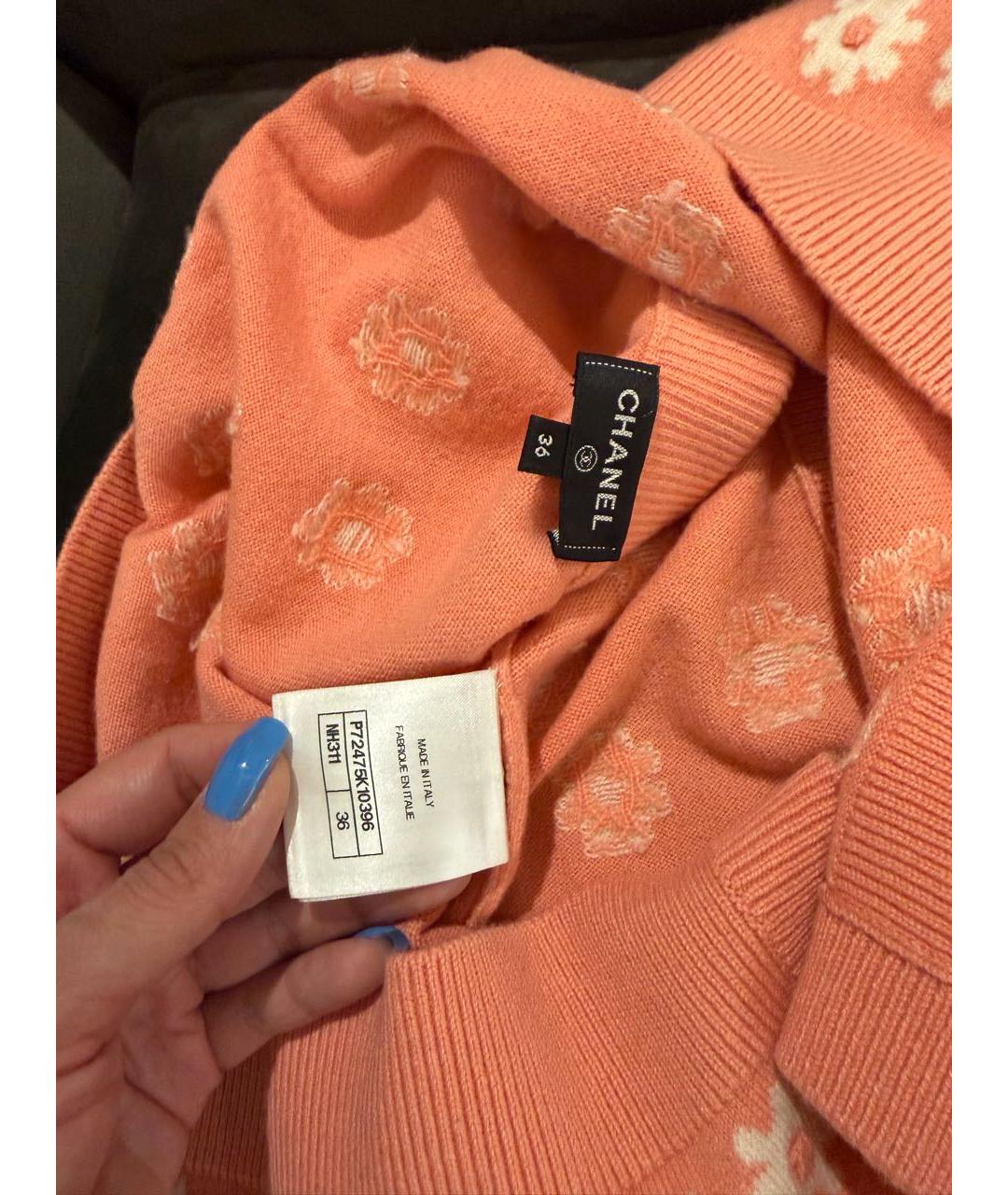 CHANEL Коралловая кашемировая юбка мини, фото 3