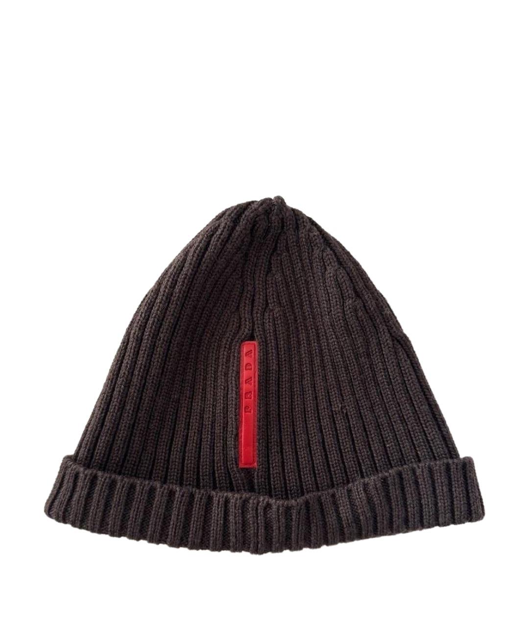 PRADA Коричневая шапка, фото 1