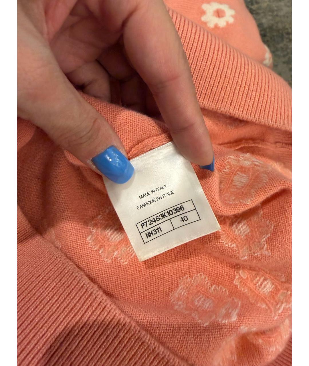 CHANEL Коралловый кашемировый джемпер / свитер, фото 7