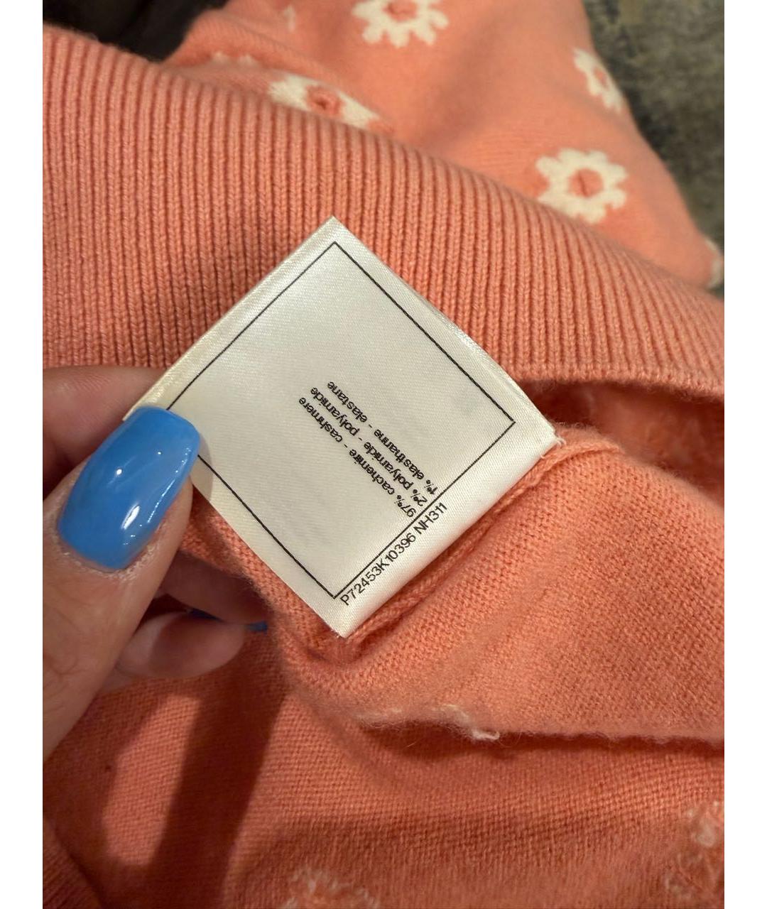 CHANEL Коралловый кашемировый джемпер / свитер, фото 5
