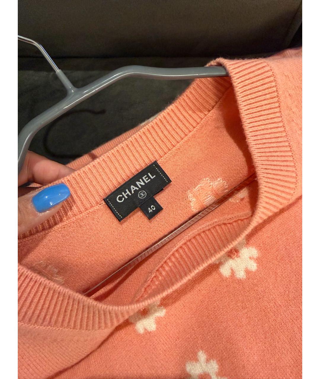 CHANEL Коралловый кашемировый джемпер / свитер, фото 8