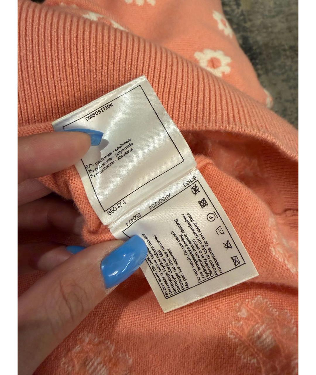 CHANEL Коралловый кашемировый джемпер / свитер, фото 6