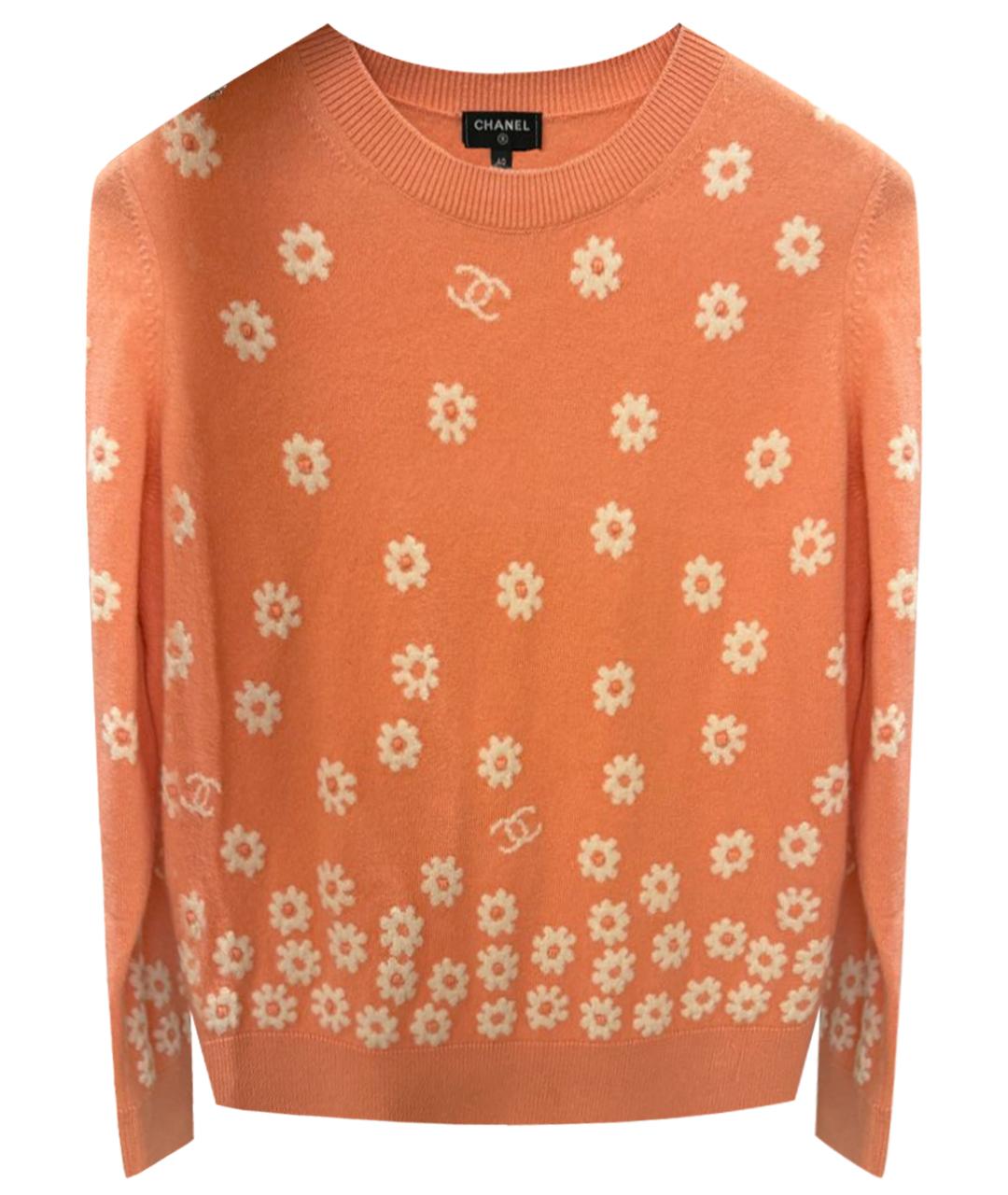 CHANEL Коралловый кашемировый джемпер / свитер, фото 10