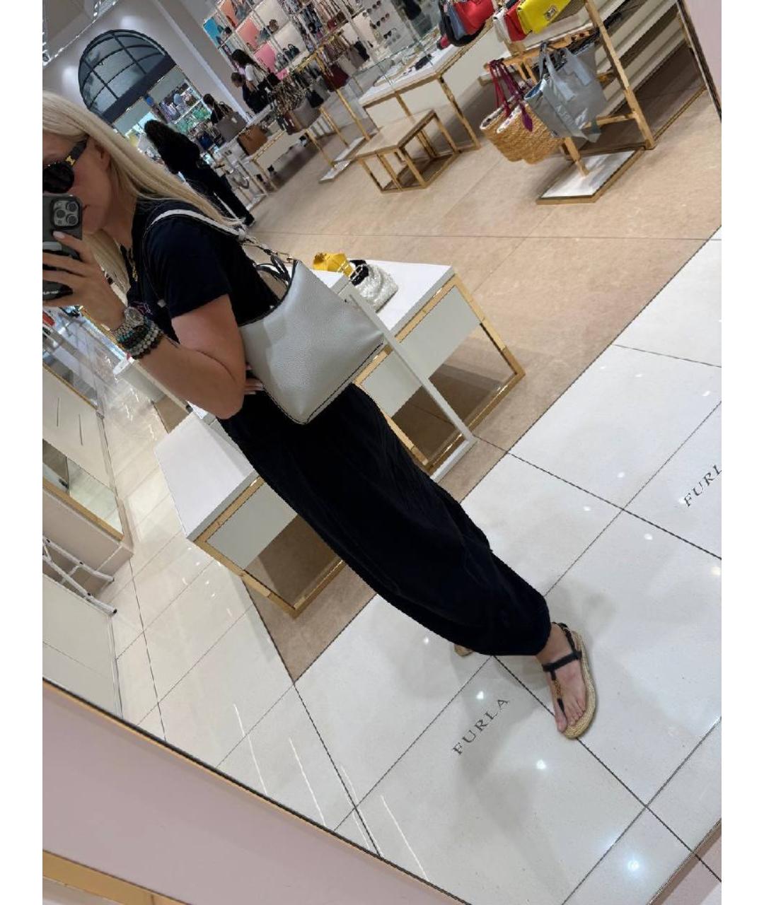 FURLA Серая кожаная сумка через плечо, фото 4