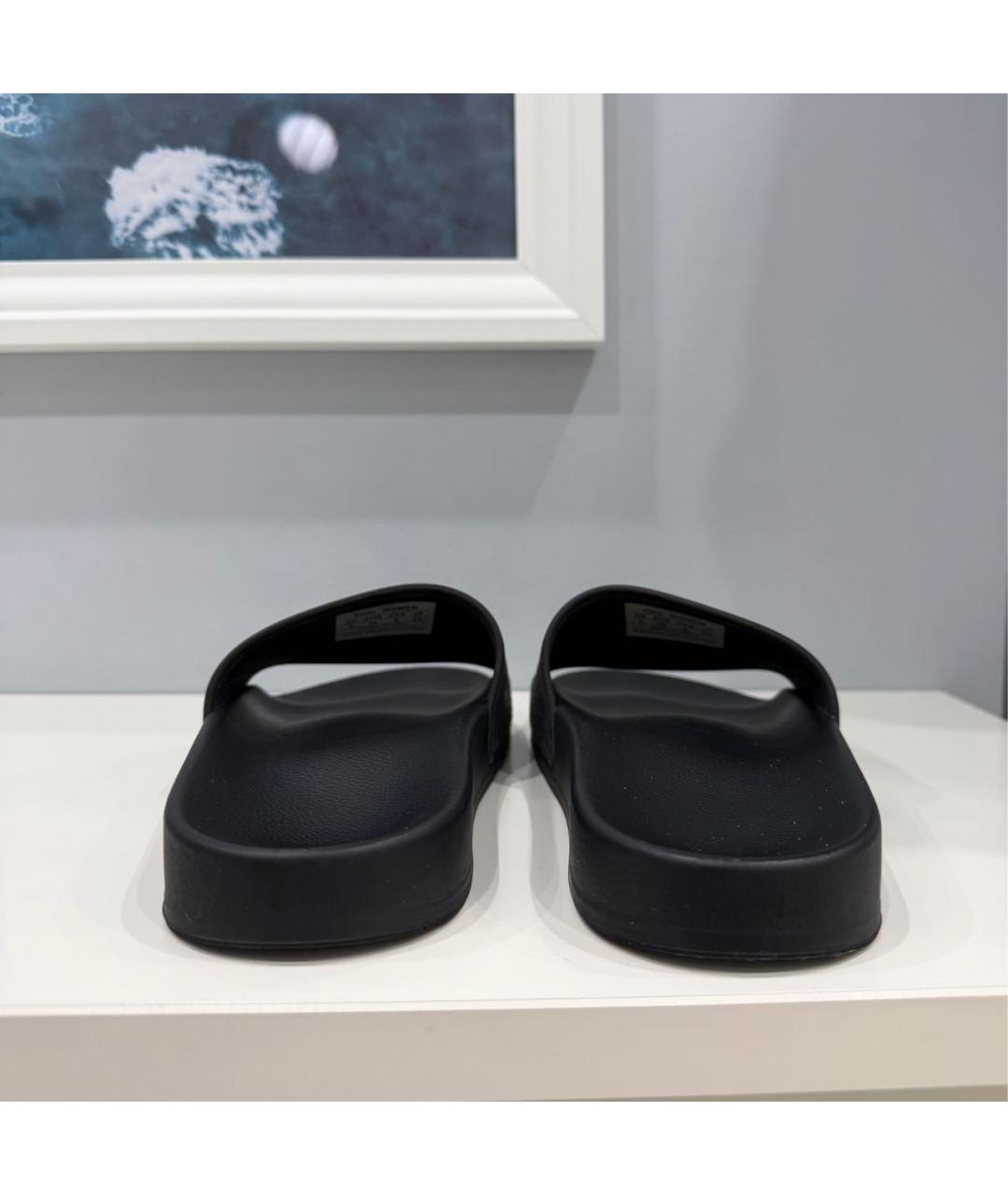 BALENCIAGA Черные кожаные шлепанцы, фото 4