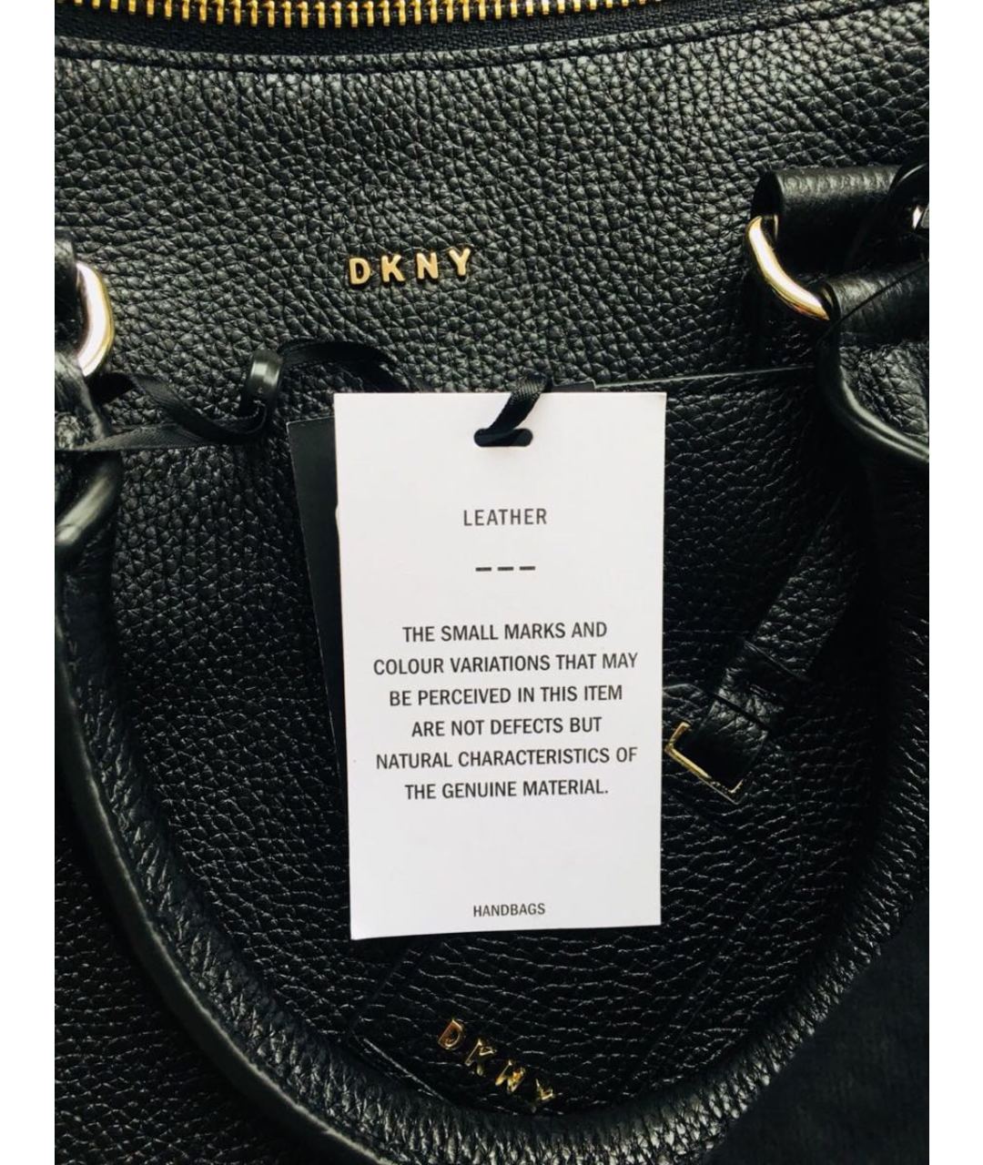 DKNY Черная кожаная сумка тоут, фото 6