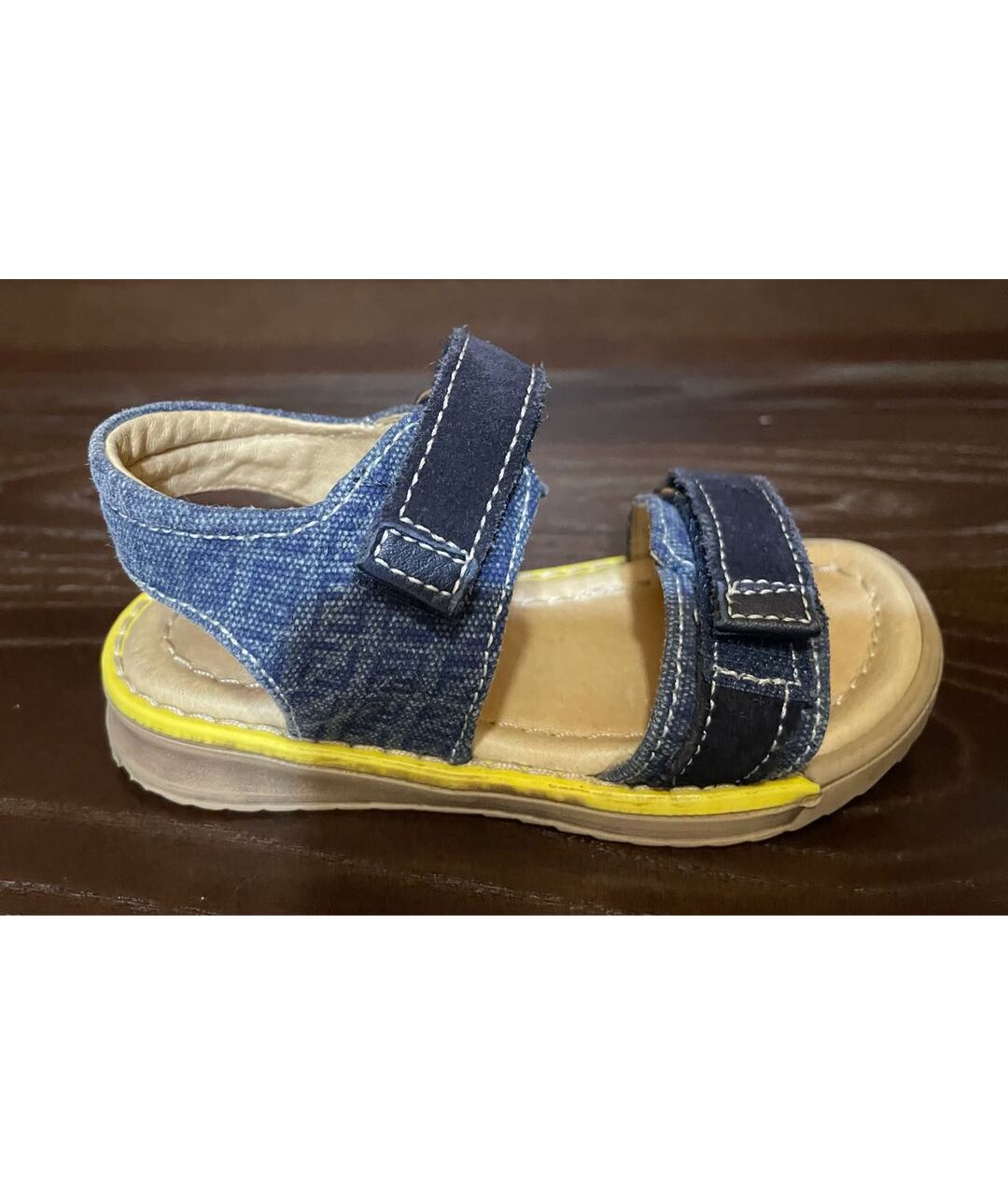 FENDI Синие текстильные сандалии и шлепанцы, фото 5